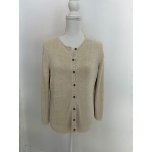 Rena Rowan Womens Oatmeal Beige Knit‎ Button Front Cardigan Sweater
Size large